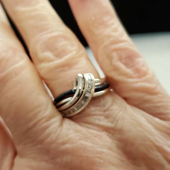 Diamond Ring Sterling & 10K Rose Gold Size 7 - Picture 11 of 14